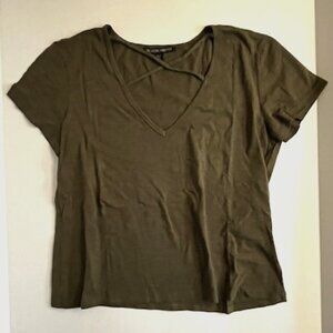 Boston Proper - Olive Criss Cross Tee - Women's Size S - *NIP